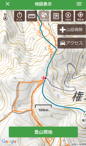 ヤマレコMAPスクショ2
