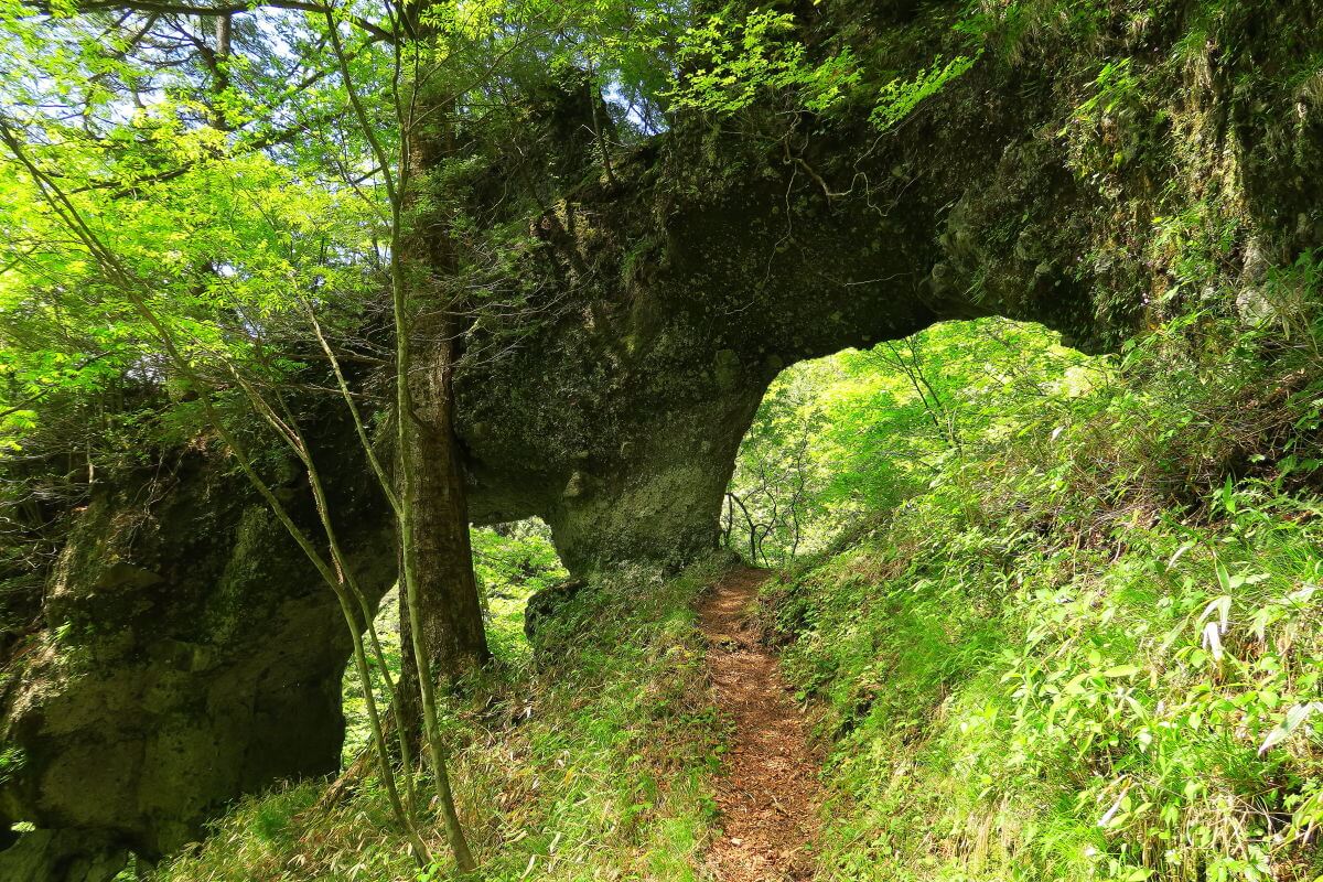 "お山巡りのみち:めがね岩"
