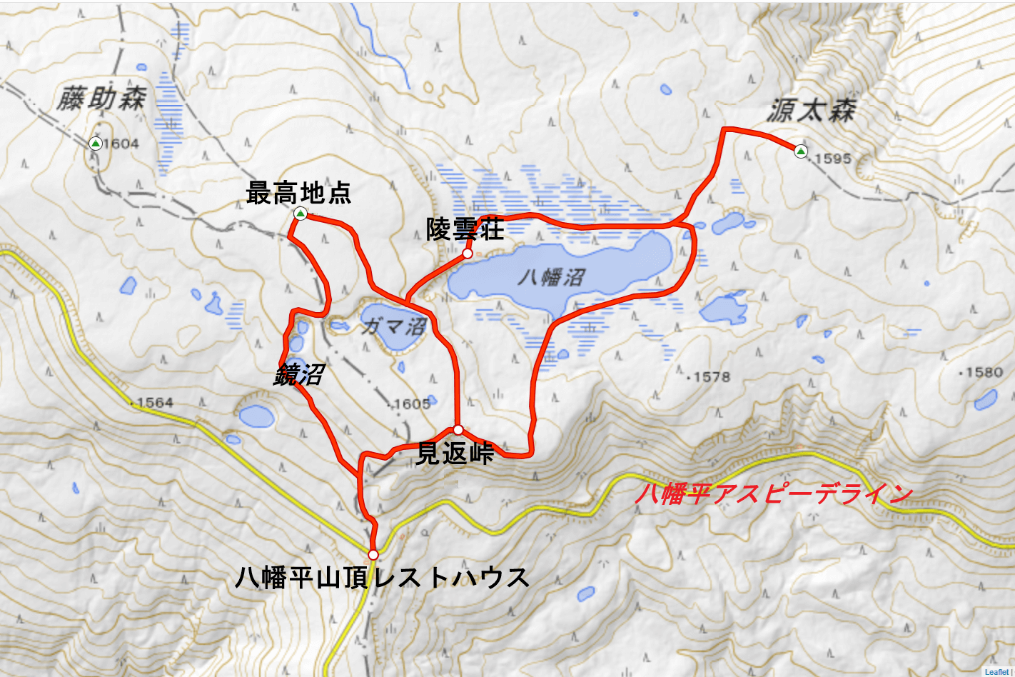 "八幡平山頂部周遊コース"